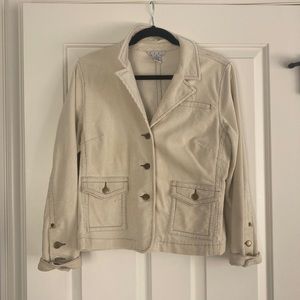 Cabi Corduroy Cream Corduroy Jacket Size Medium